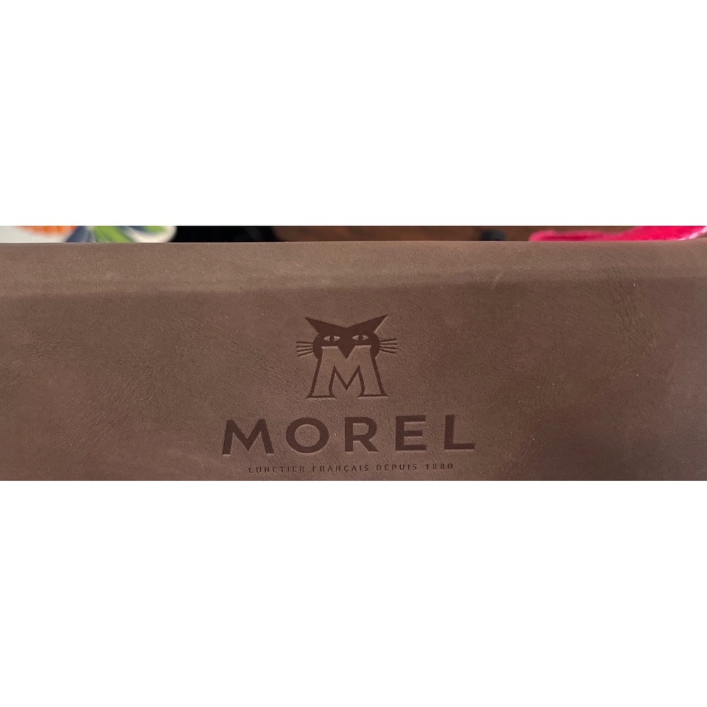 Morel Lunetier Francais Brown Folding Hard‎ Shell Eyeglass Case Embossed Logo